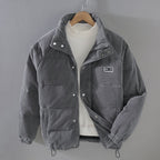 Harrison - Men's Quilted Corduroy Puffer Jacket with Stand Collar