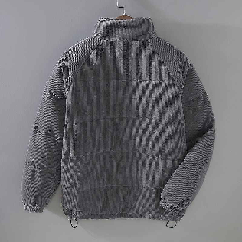 Harrison - Men's Quilted Corduroy Puffer Jacket with Stand Collar