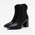 Henrietta - Women's Tapered Ankle Boots with Metal Toe Cap