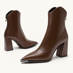 Henrietta - Women's Tapered Ankle Boots with Metal Toe Cap