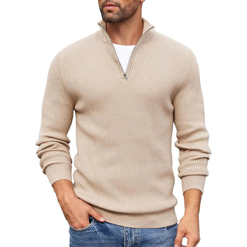 Hollis - Men's Ribbed Half-Zip Mock Neck Sweater