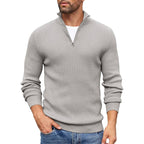 Hollis - Men's Ribbed Half-Zip Mock Neck Sweater