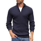 Hollis - Men's Ribbed Half-Zip Mock Neck Sweater