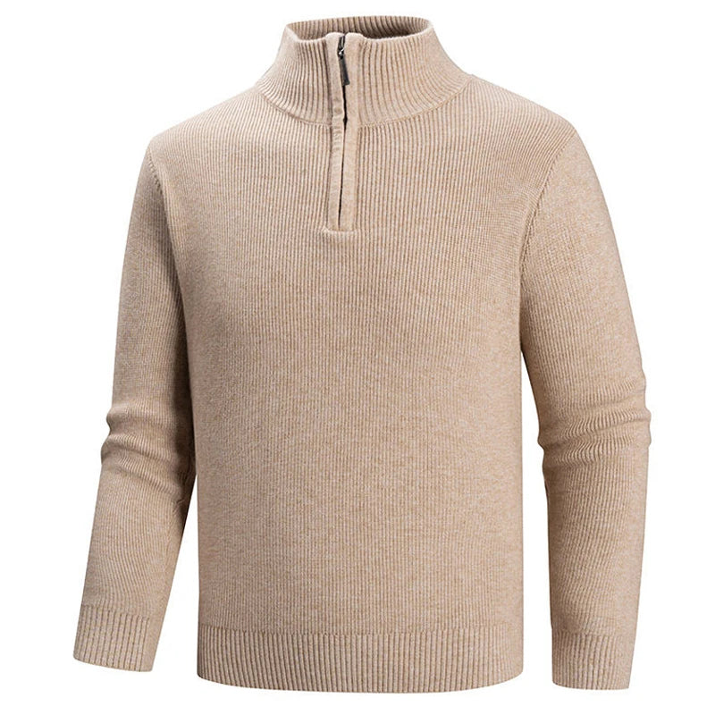 Hollis - Men's Ribbed Half-Zip Mock Neck Sweater