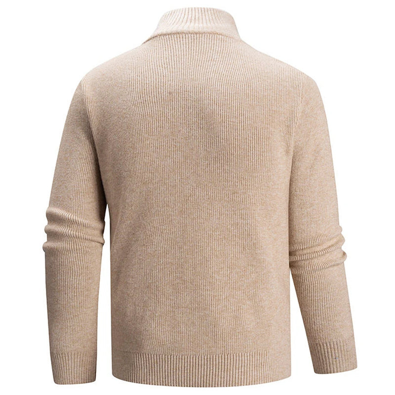 Hollis - Men's Ribbed Half-Zip Mock Neck Sweater