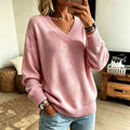 Ilse - Women's Relaxed V-Neck Knit Sweater 1