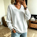 Ilse - Women's Relaxed V-Neck Knit Sweater 3