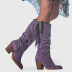 Iris - Women's Fringe-Trimmed Suede Knee-High Boots