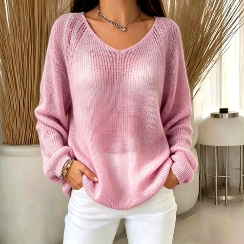 Irma - Women's Airy V-Neck Loose Sweater 1