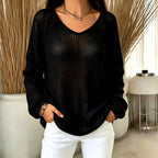 Irma - Women's Airy V-Neck Loose Sweater 4