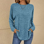 Jacqueline - Women's Ribbed Long-Sleeve Top