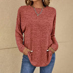 Jacqueline - Women's Ribbed Long-Sleeve Top