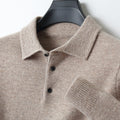 James - Men's Merino Wool Polo with Textured Collar