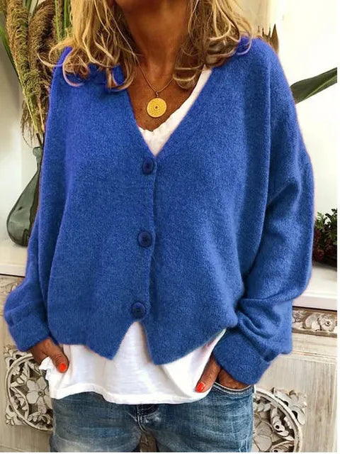 Jane - Women's Button-Front Cardigan with Long Sleeves