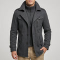 Jasper - Men's Wool-Blend Car Coat with Notch Collar