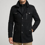 Jasper - Men's Wool-Blend Car Coat with Notch Collar