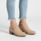 Julia - Women's Suede Ankle Boots with Side Zip