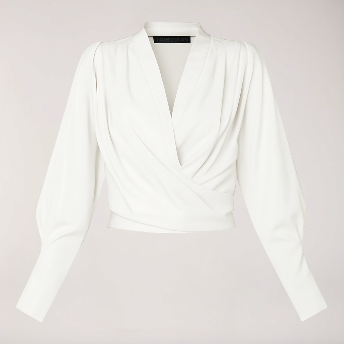 Juniper - Women's Wrap V-Neck Blouse with Puff Sleeves