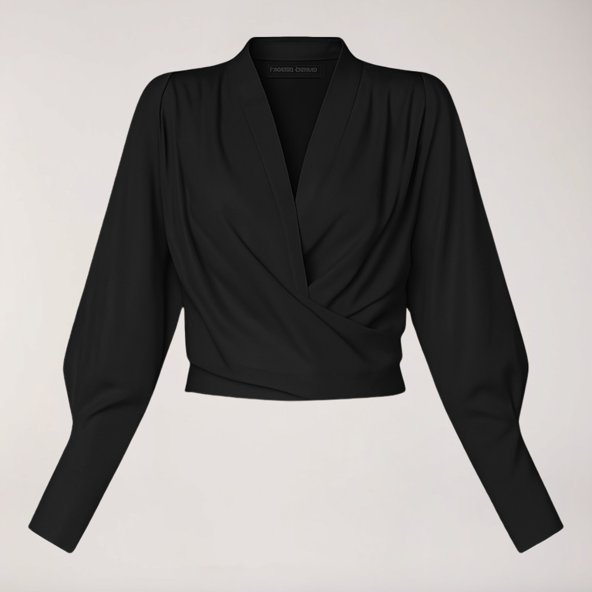 Juniper - Women's Wrap V-Neck Blouse with Puff Sleeves