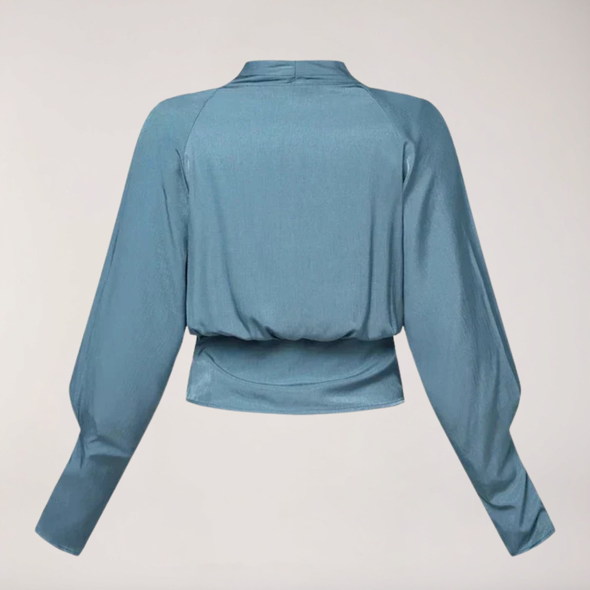 Juniper - Women's Wrap V-Neck Blouse with Puff Sleeves