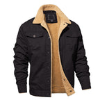 Keenan - Men's Button-Front Cargo Jacket with Sherpa Lining
