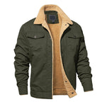Keenan - Men's Button-Front Cargo Jacket with Sherpa Lining