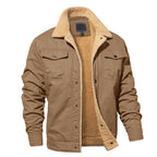 Keenan - Men's Button-Front Cargo Jacket with Sherpa Lining