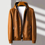 Kestrel - Men's Hooded Zip Leather Jacket