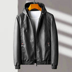 Kestrel - Men's Hooded Zip Leather Jacket