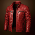 Keswick - Men's Full-Zip Leather Jacket with Front Chest Pockets