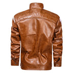 Keswick - Men's Full-Zip Leather Jacket with Front Chest Pockets