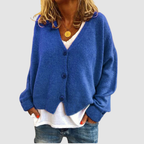 Kezia - Women's V-Neck Button-Up Cardigan