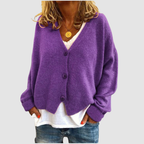Kezia - Women's V-Neck Button-Up Cardigan