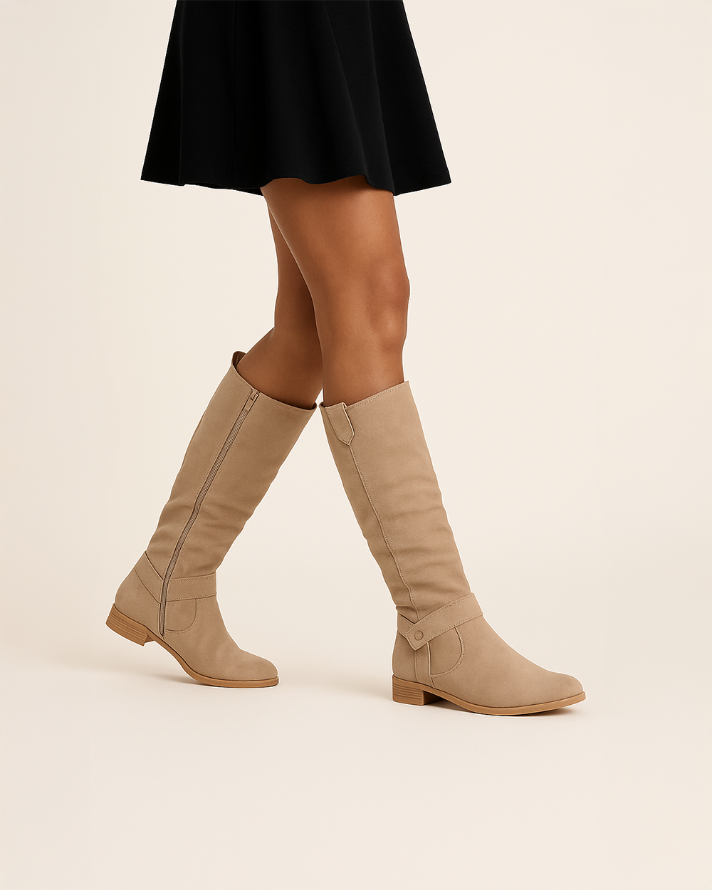 Kiara - Women's Knee-High Boots with Side Zip