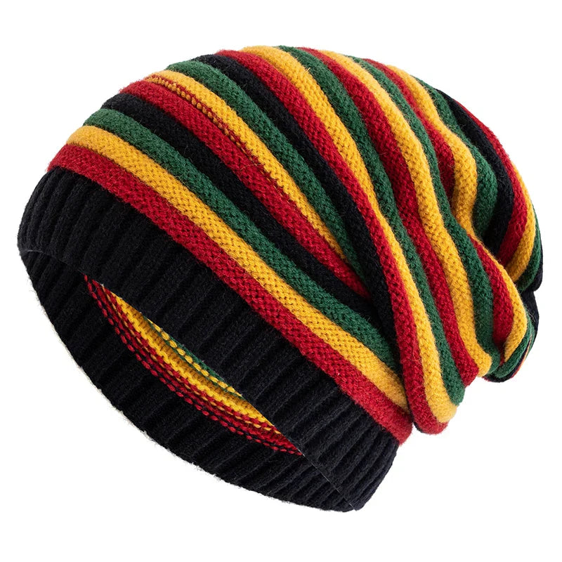 Lainey - Women's Striped Relaxed-Fit Knit Beanie