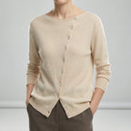Lenya - Women's Button-Front Crewneck Cardigan