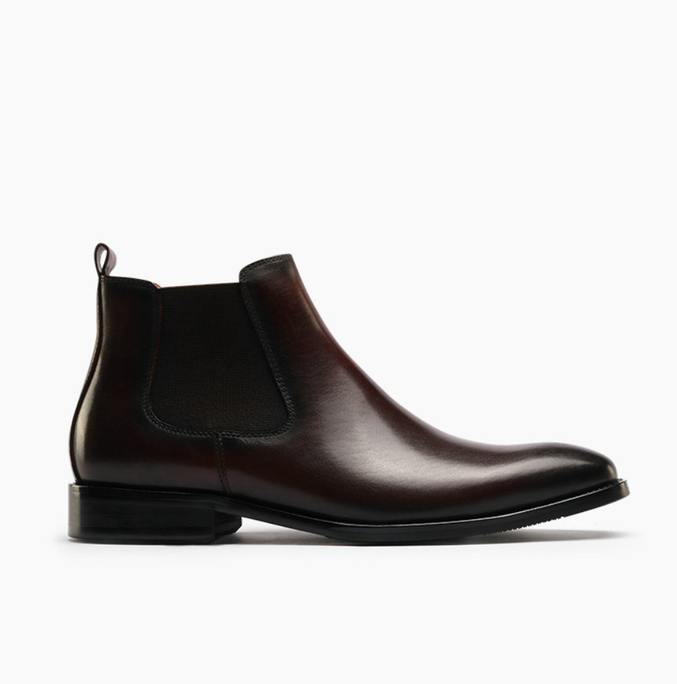 Logan - Men's Pointed-Toe Leather Chelsea Boots