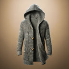Lukas - Men's Marled Wool-Blend Hooded Cardigan