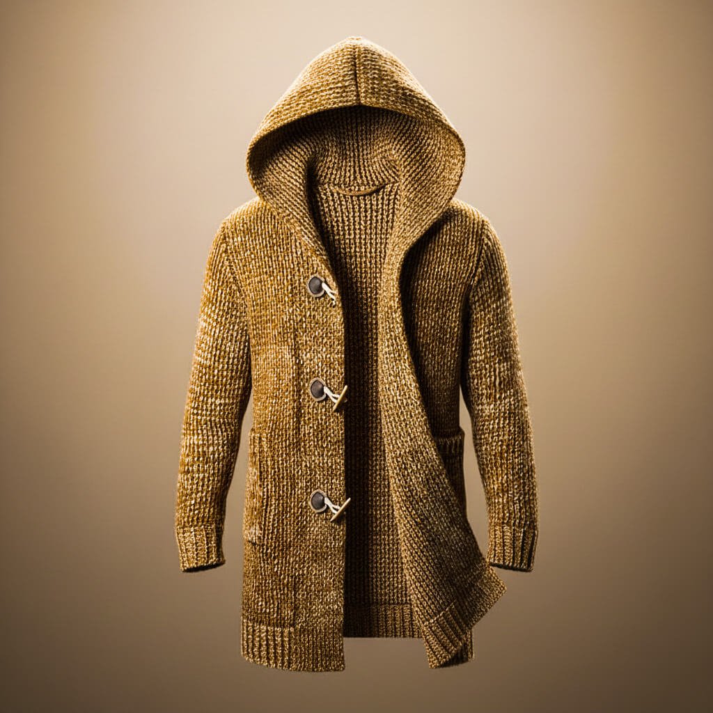 Lukas - Men's Marled Wool-Blend Hooded Cardigan