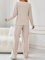Lydia - Women's Vertical-Ribbed Knit Loungewear Set