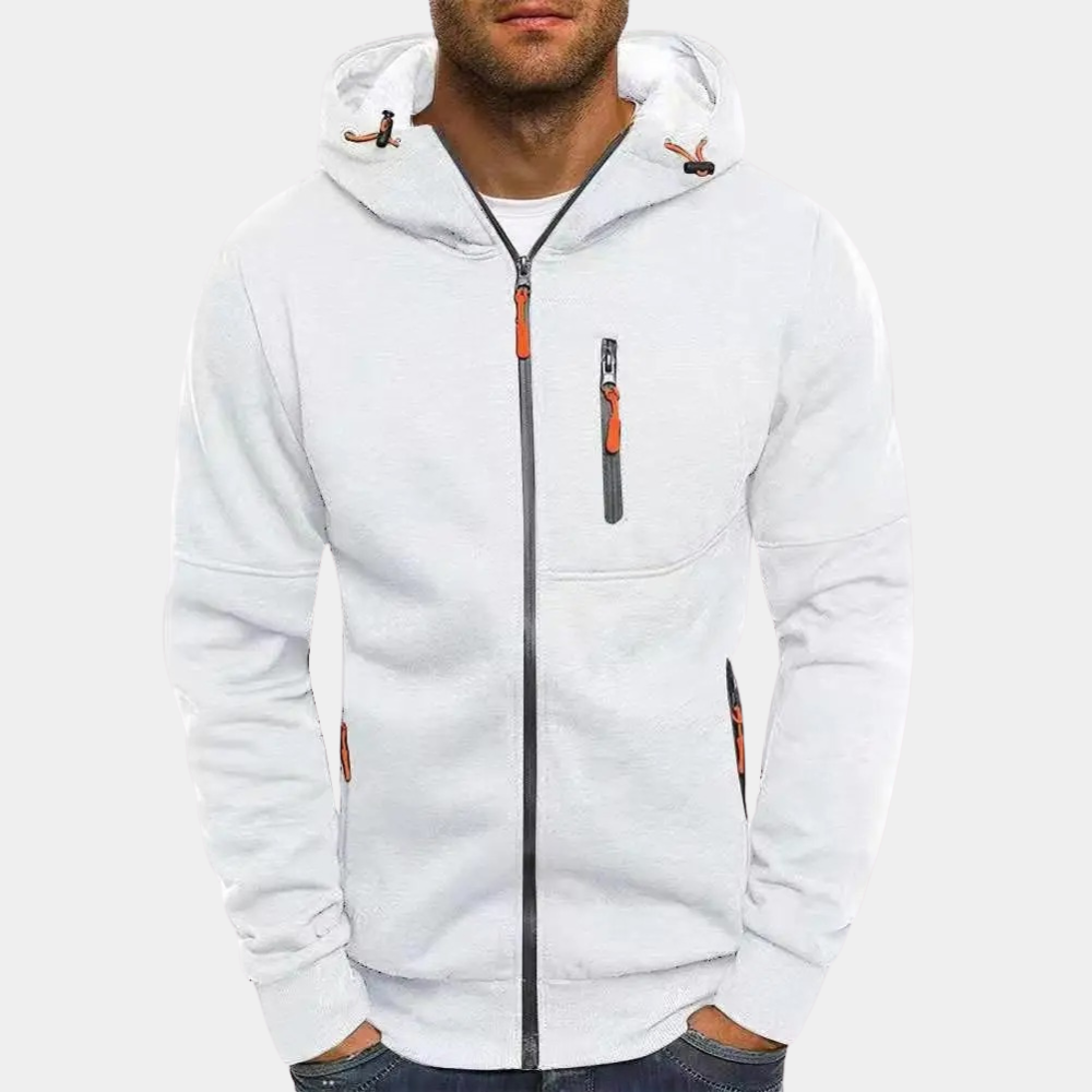 Marcus - Men's Full-Zip Hoodie with Neon Accents