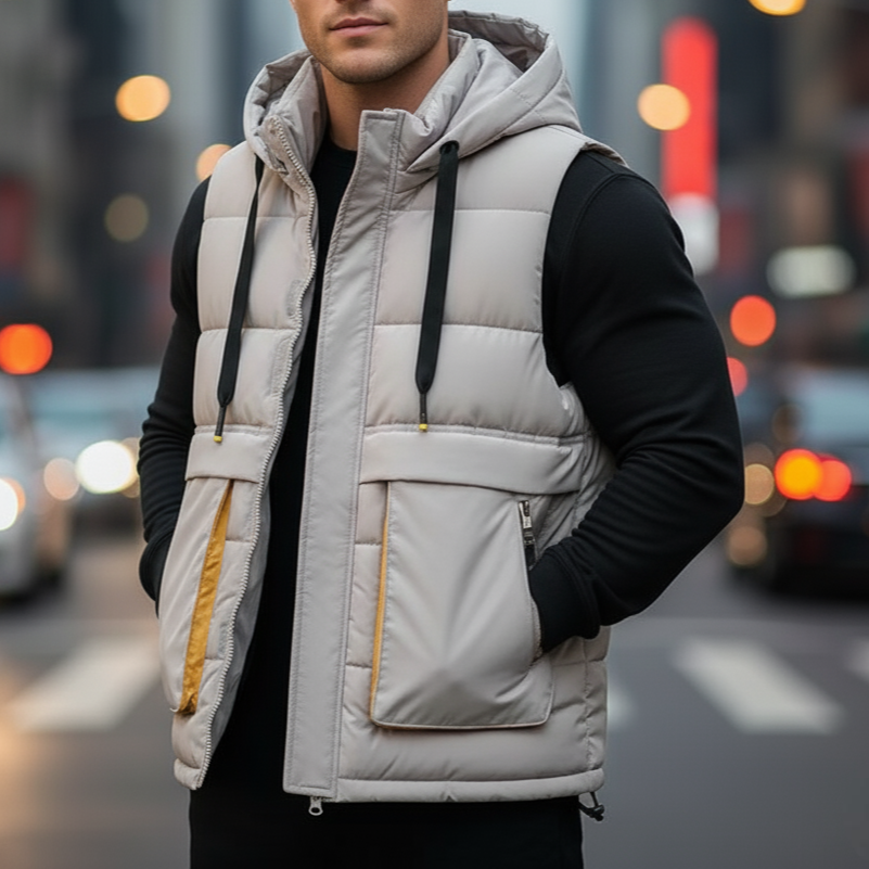 Marcus - Men's Quilted Puffer Vest with Hood