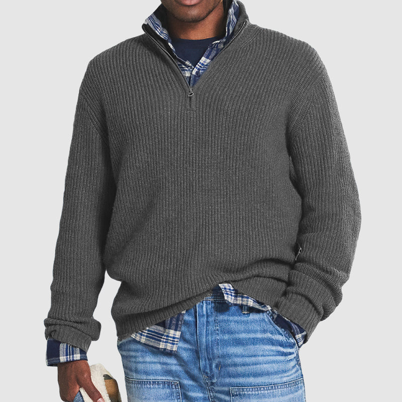 Marcus - Men's Ribbed Quarter-Zip Pullover