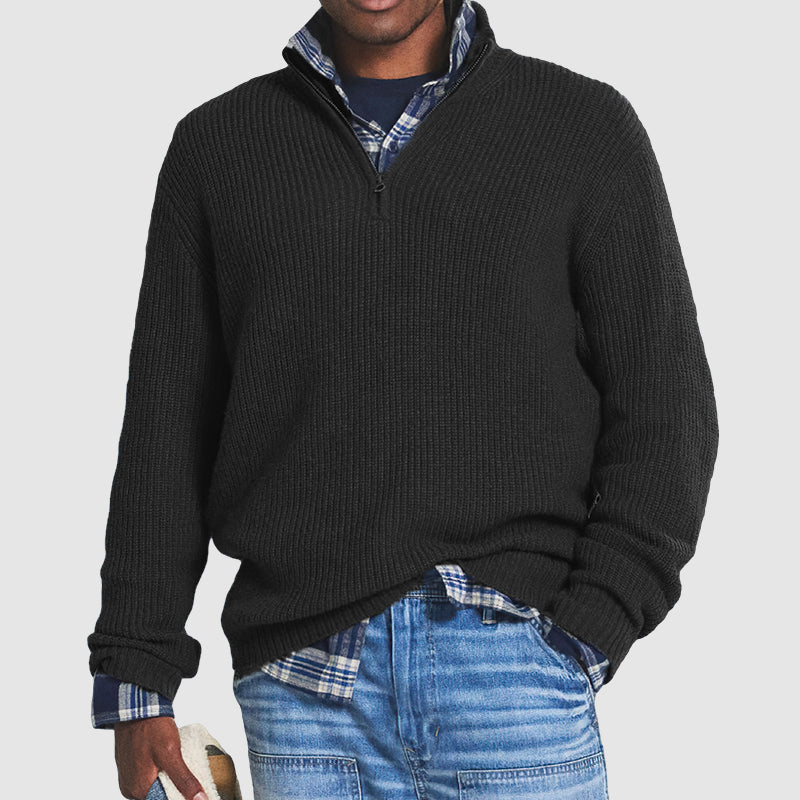 Marcus - Men's Ribbed Quarter-Zip Pullover