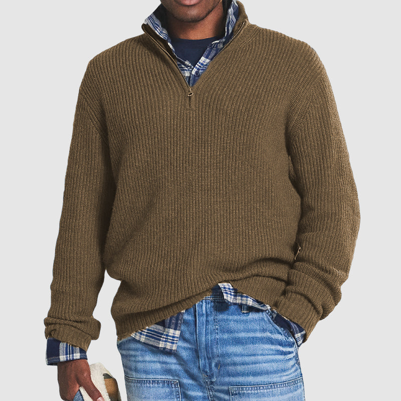 Marcus - Men's Ribbed Quarter-Zip Pullover