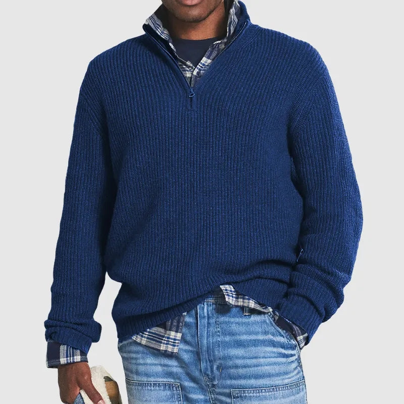 Marcus - Men's Ribbed Quarter-Zip Pullover