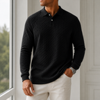 Marcus - Men's Textured Long-Sleeve Polo