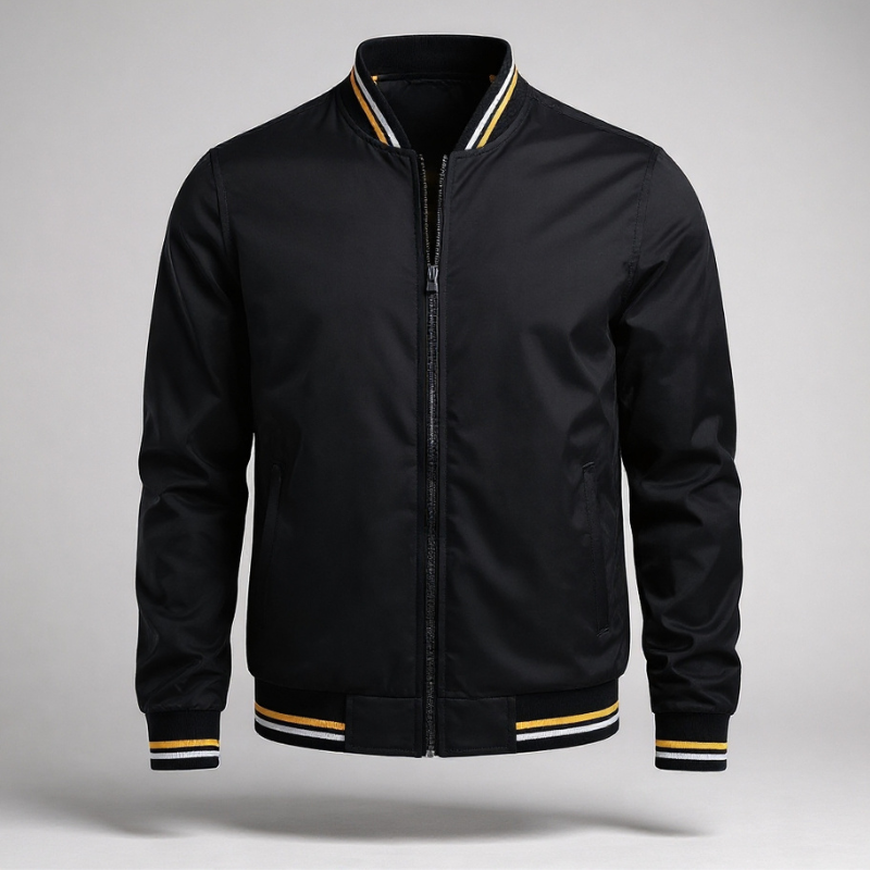 Marcus - Men's Varsity Bomber Jacket with Ribbed Collar & Cuffs