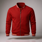 Marcus - Men's Varsity Bomber Jacket with Ribbed Collar & Cuffs