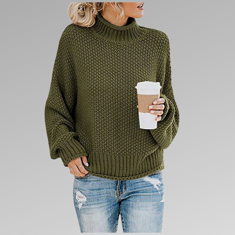 Margery - Women's Textured Turtleneck Pullover